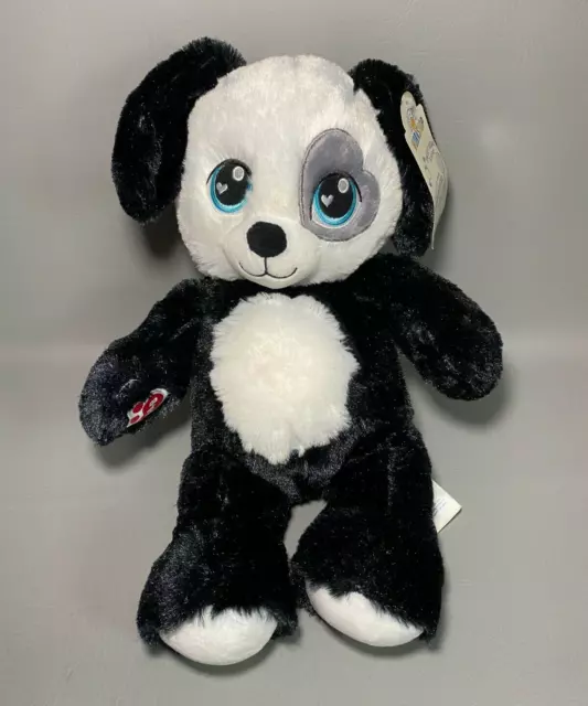 NEW! Build A Bear Sugar Scented Pup Black White Dog Puppy Soft Plush Doggie