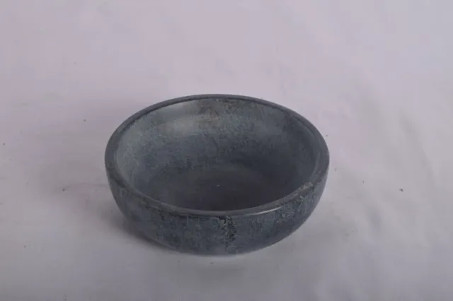 Hand Carved Soapstone Decorative Bowl Natural Grey Colour Made in India