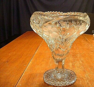 Superb ABP American Brilliant Period Cut Glass Chalice Vase