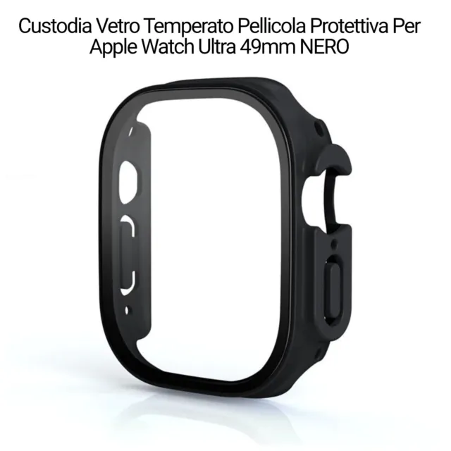 Custodia Vetro Temperato Pellicola Protettiva Per Apple Watch Ultra 49mm NERO