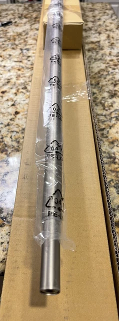Pottery Barn Pewter Curtain Rod & Wall Bracket, Medium, .75" diam. 48-88" NEW