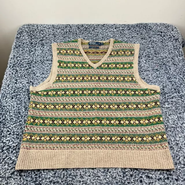 Vintage Polo Ralph Lauren Sweater Vest Mens Extra Large XL Hand Knit Wool