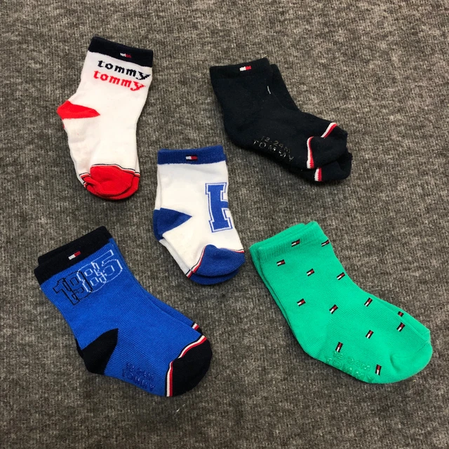 5 Pairs Tommy Hilfiger Toddlers Infants Socks Cotton Multicolor 12-24Months NWOT