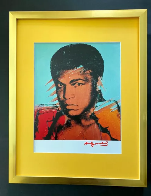 Andy Warhol  1984 Signed Muhammad Ali Print Matted To 11X14  List $549=