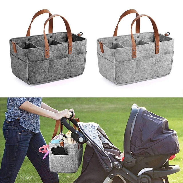 Baby Felt Diaper Caddy Nursery Storage Wipes Bag Nappy Kids Organizer ContainCR 2