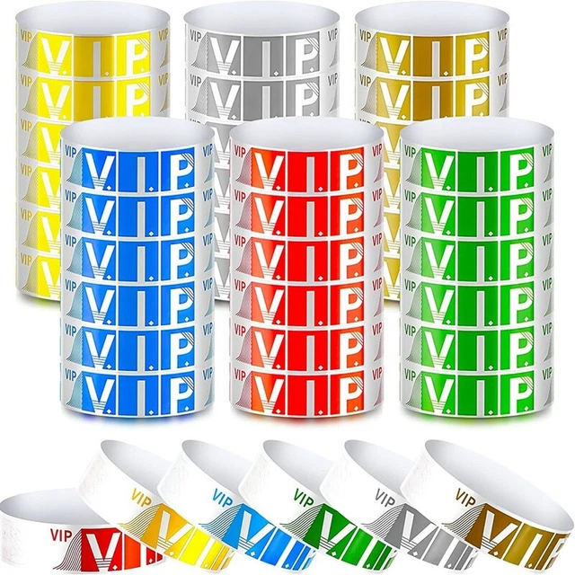 Confezione da 600 braccialetti di carta VIP braccialetti VIP impermeabili braccialetti VIP Neo B3F4