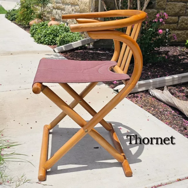 Rare HTF Thonet Style Mid Century Modern Wood Bentwood Folding Chair 1960s