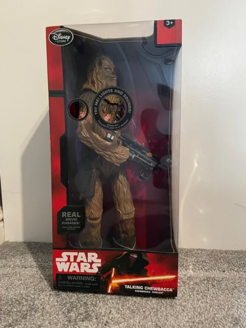 Star Wars Chewbacca 15.5” Tall Talking Action Figure Disney Store 2014 BRAND NEW