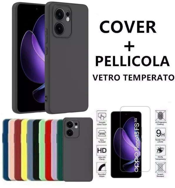 CUSTODIA BACK COVER CASE COLOR Per OPPO A80 5G PELLICOLA VETRO TEMPERATO - Foto 5