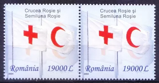 Romania 2004 MNH Pair, Red Cross, Red Crescent
