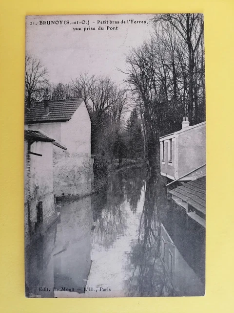 CPA 91 - BRUNOY Essonne SMALL ARM de l'YERRES View taken from the BRIDGE Signatures