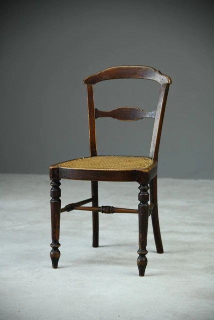 Antique Beech & Cane Occasional Side Chair