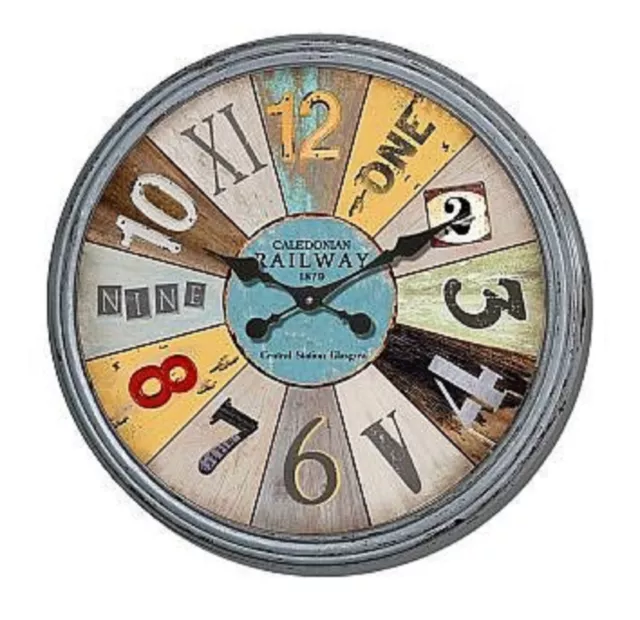 Colossal Sized Retro Shabby Chic Wall Clock. 80cm Diameter (31" +) 8380