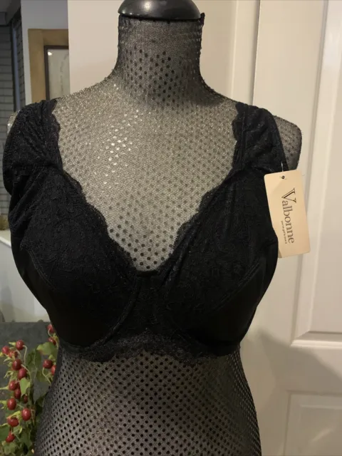 VALBONNE BLACK HALF lace underwired bra size 36 B £6.95 - PicClick UK