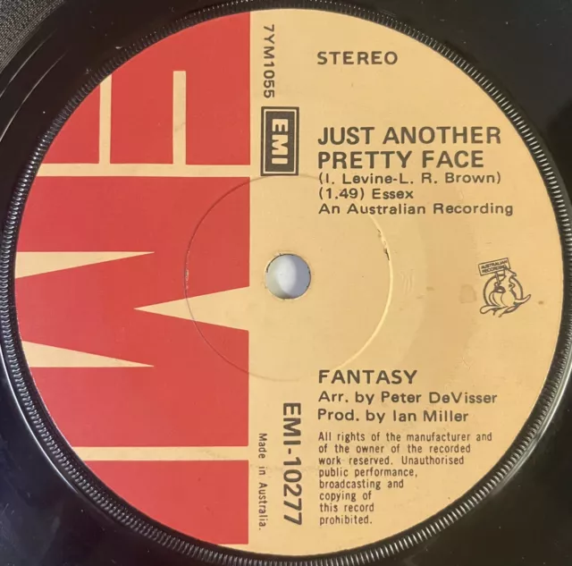 Fantasy Just Another Pretty Face Vinyl Record 7” 45 RPM EMI-10277 EMI 1973