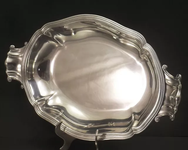 Durousseau & Raynaud Plat De Service Legumier En Metal Argente Vers 1950