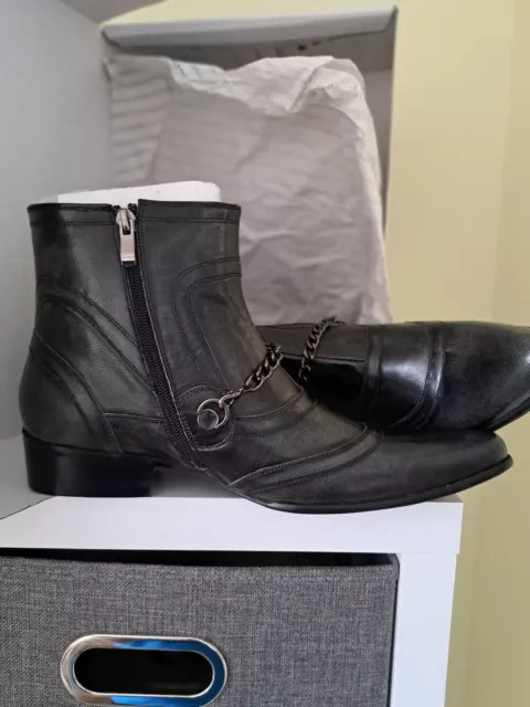 ALDO MENS BLACK leather boots size 8 £49.99 - PicClick UK