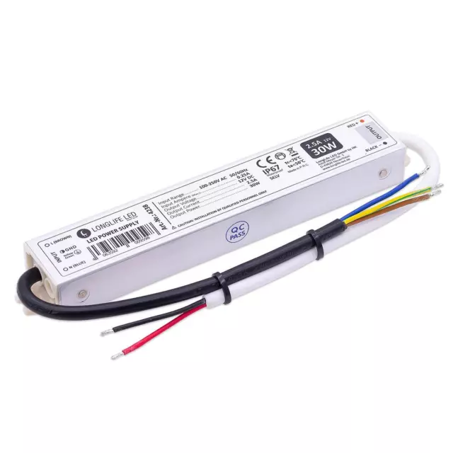 LED Netzteil 30W 12V 2.5A IP67 LongLife LED JLV-12030KA Schaltnetzteil Konstants