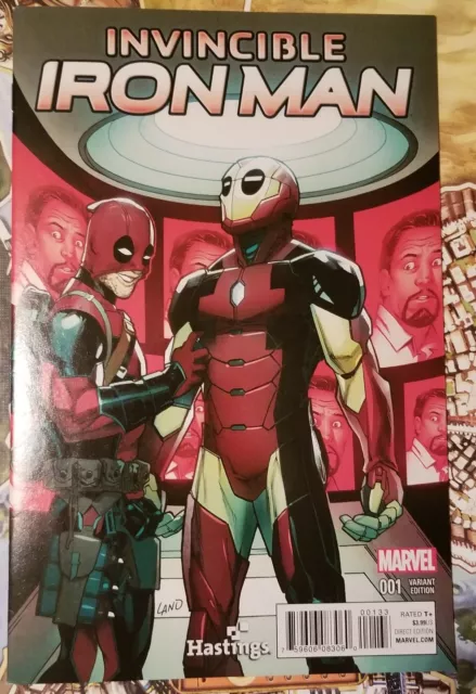 Invincible Iron Man (2015) #1 Land Hastings Variant Comic NM Marvel Direct J&R