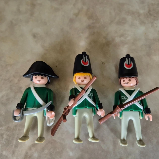 PLAYMOBIL GREEN COAT 75th Rifle Soldiers Small Rare Army Vintage 17 95 