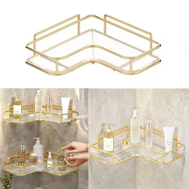 Mensola per doccia angolare a 3 livelli, organizer per doccia a parete, portaoggetti per WC, cucina, bagno, scaffale per doccia, mensola per doccia  13