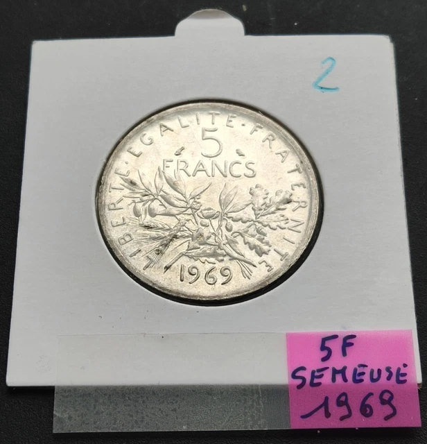 Rare 5 francs semeuse argent 1969