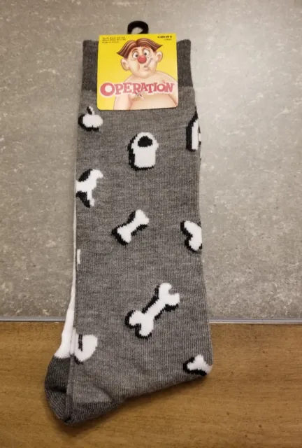 New Mens Hasbro Operation Game Pieces  Novelty Crew Socks. Sock size 10-13