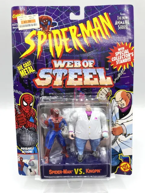 Web of Steel: Spider-man vs Kingpin Die Cast Figures NIP Marvel ToyBiz 1994