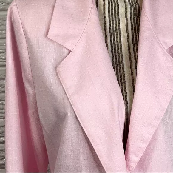 VINTAGE MODERN ESSENTIALS Light Pink Blazer Jacket Shoulder Pads Size ...