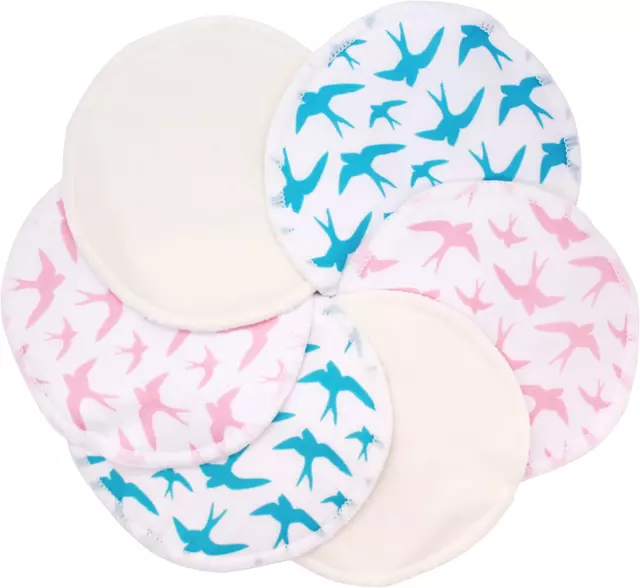 Ana Wiz Washable Natural Bamboo Breast Pads Pack of 12, Mixed