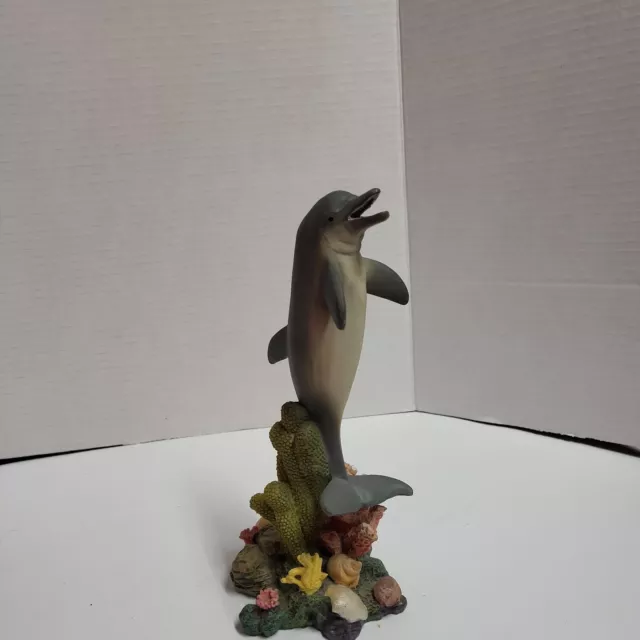 Marine  Dolphins Figurine Statue with corals