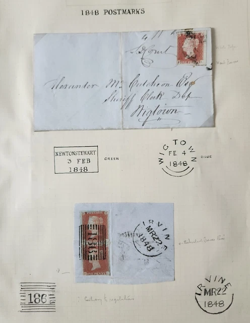 Gb Queen Victoria 2X Sg 8 1D Red Brown , Used On Covers