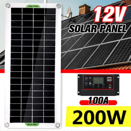 Caravan Boat 200W Panneau Solaire Kits 12V Chargeur Batterie / 100A Contrôleur