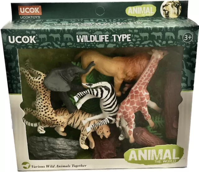 12pc Jungle Animal Figure Toy Set Safari Wild Animals Kids Toddler Play Gift UK