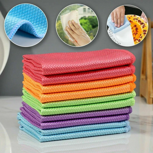 10/20PCS NanoScale Streak-Free Miracle Cleaning Cloths Reusable Easy Clean Rag 2