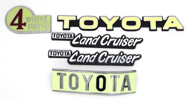 Front Grill Emblem For Toyota Land Cruiser FJ60 (1981-1989) – White Badge Logo Panel Replacement