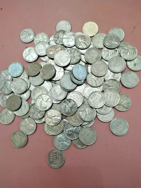 1943- P - D - S Lincoln Steel Wheat Penny Cent Roll of 50 Coins  lot # 50 - 500-