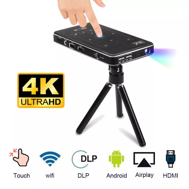 FHD 4K Smart DLP Mini Projector Android WiFi Bluetooth 1+8G Heimkino Beamer DHL