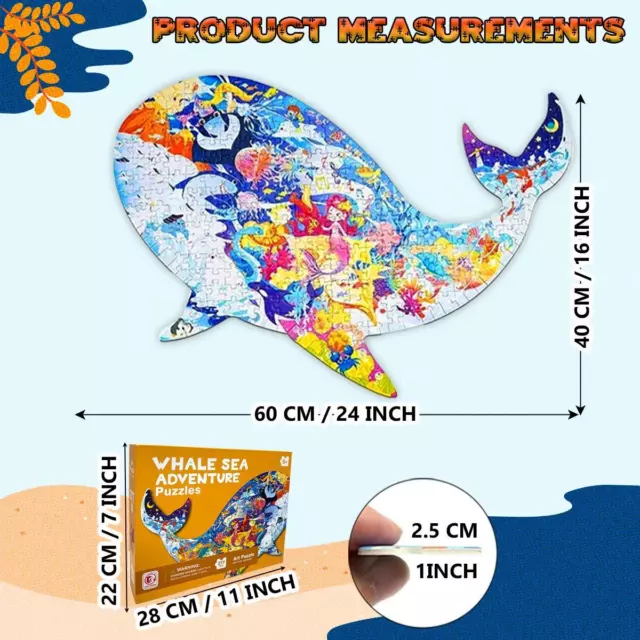 Whale Sea Adventure Shark Kids Puzzle Cardboard Toys Game 277 Pcs 2