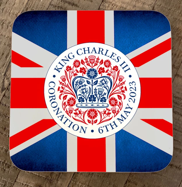 King Charles III Coronation Union Jack Sottobicchiere - BAR A Casa Soprammobile