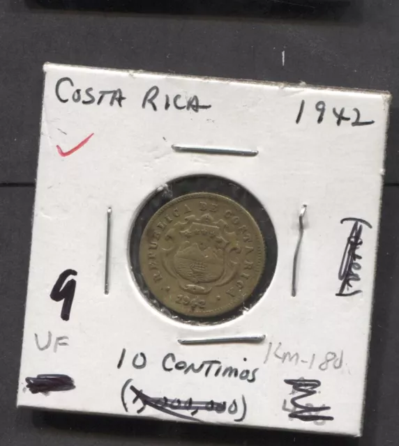 1942-Costa Rica- 10 Centimes-VF