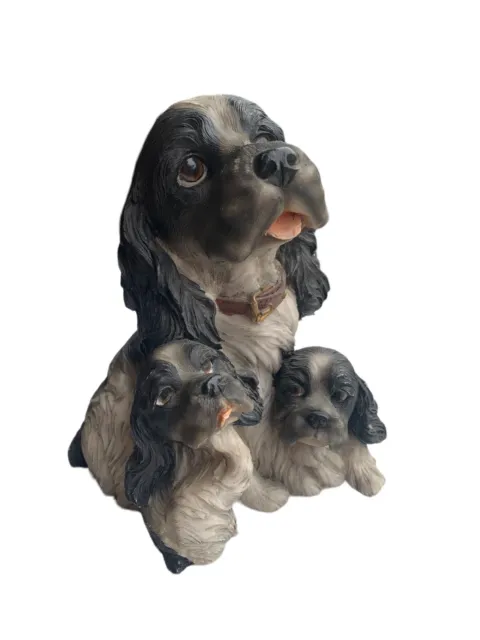 Adornos de perro Cocker Spanieland sentado para cachorros resina negra interior exterior REGALO