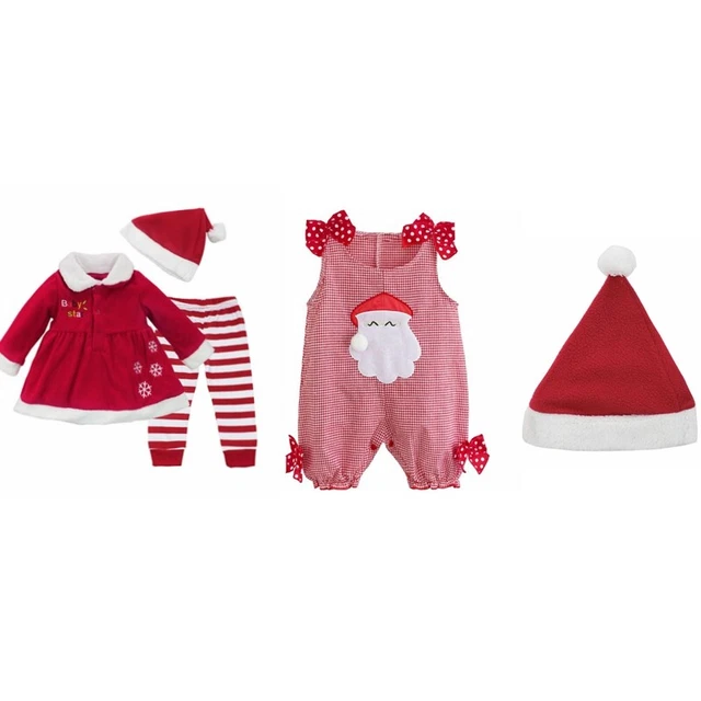 Abiti natalizi neonate top pantaloni a righe + set di abiti cappello