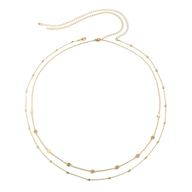 2pcs Waist Chains Round Sequins Decorate Women Vintage Minimalism Waist Chains