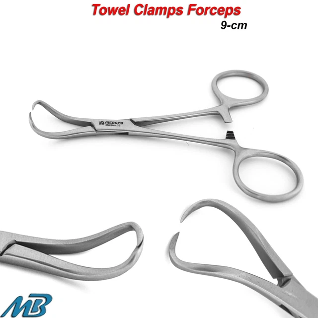 BACKHAUS TOWEL CLAMPS surgical Ophthalmic Forceps 9cm Locking