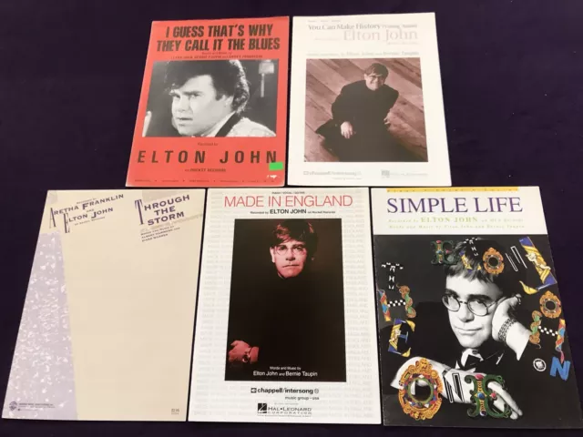 ELTON JOHN SHEET MUSIC - 5 different sheets / songs