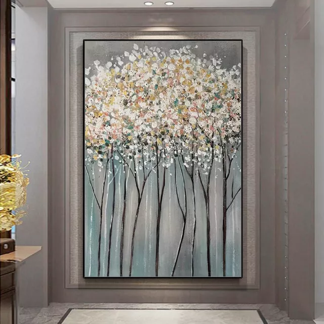 Mintura Handmade Texture Tree Flower Oil Paintings On Canvas Wall Art Home Decor