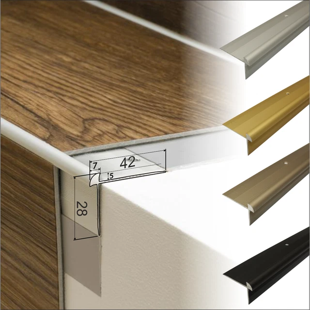 LUXURY CLICK VINYL Flooring Stair Nosing Edge Profile Trim Lvt C29 £6.