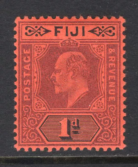 M24153 Fiji 1904 SG116 KEVII: 1d purple & black/red MM, Cat £25