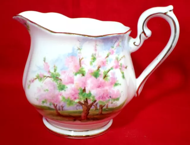 Vintage ROYAL ALBERT Milk Jug CROWN CHINA Vintage BLOSSOM TIME 1935 Art Deco